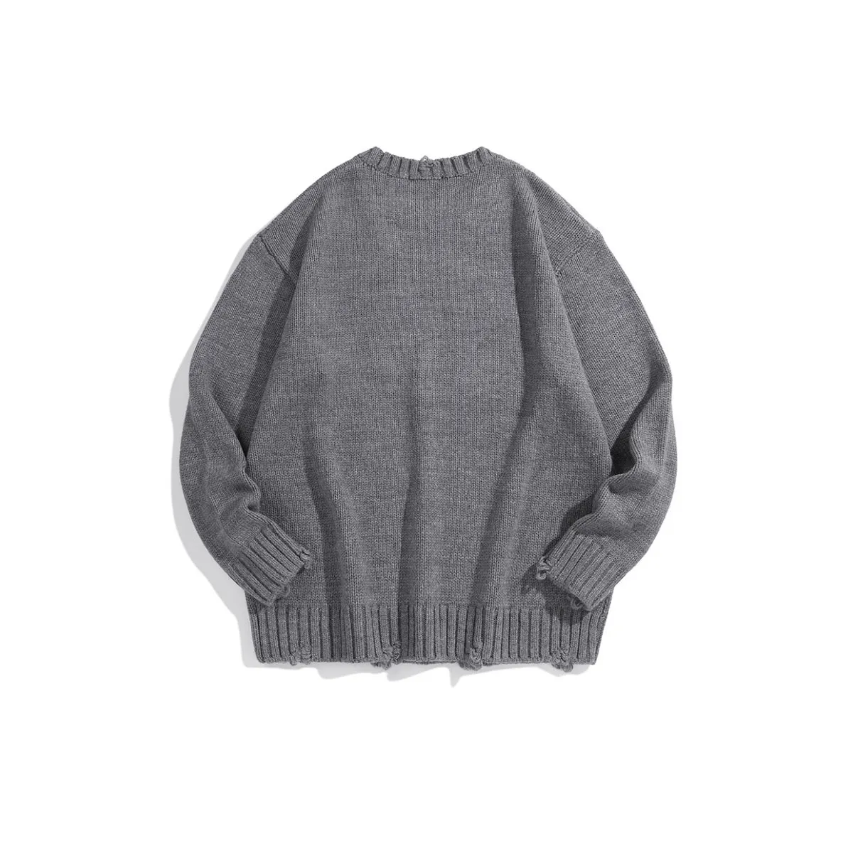 Men's Graphic Raw Edge Pullover Sweater sold by PEACEBIRD product image thumbnail 2