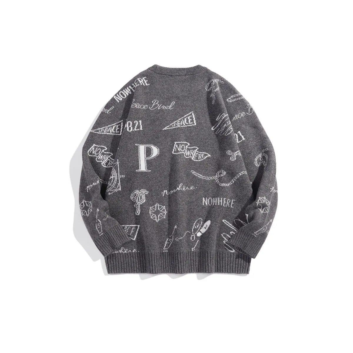 Men's Graphic Pullover Sweater sold by PEACEBIRD product image thumbnail 2