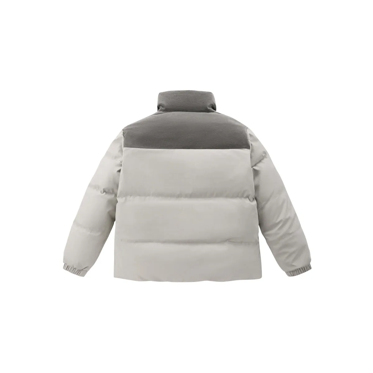 Men's Contrast Color Spliced PU Puffer Jacket sold by PEACEBIRD product image thumbnail 3