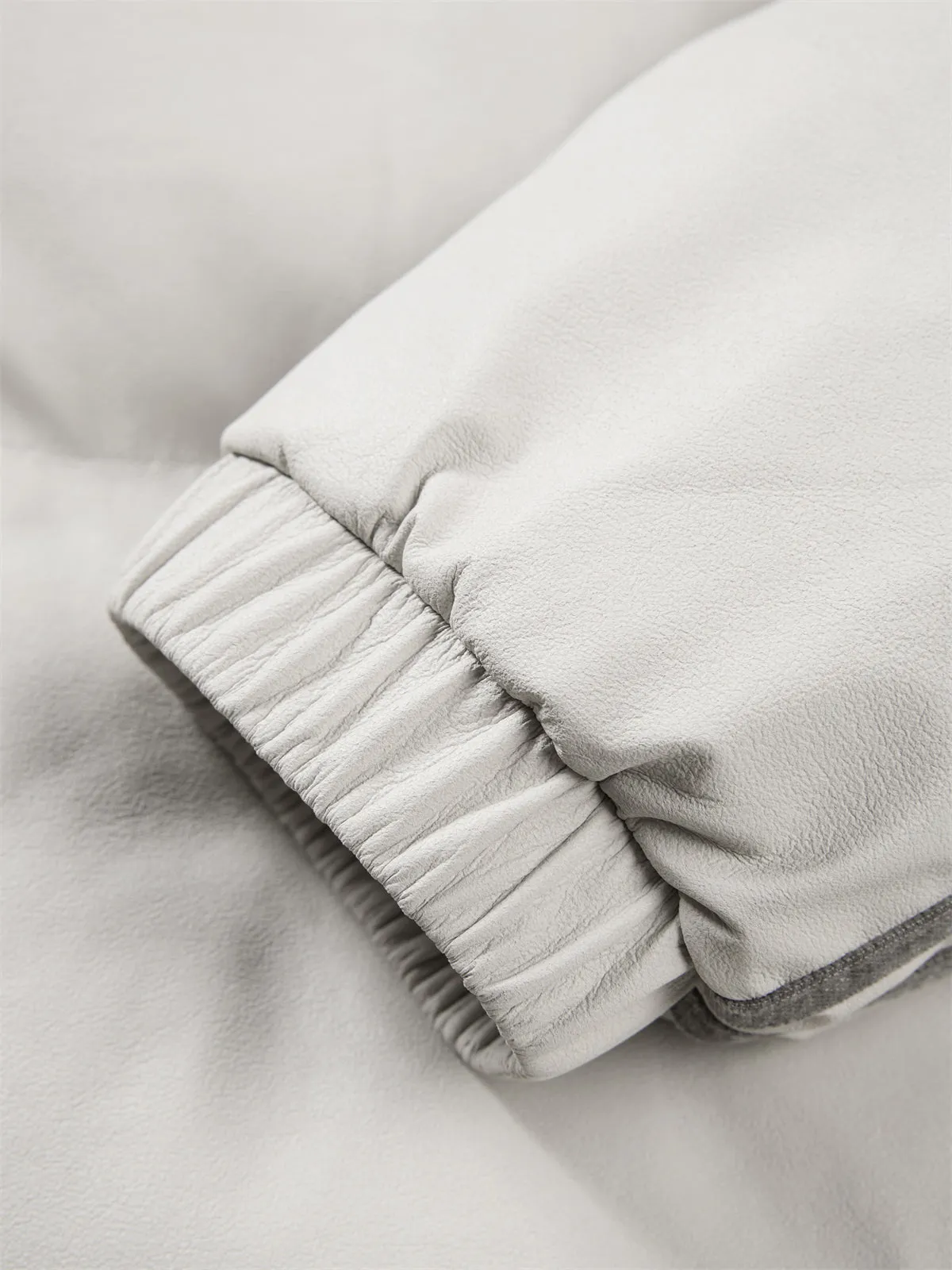 Men's Contrast Color Spliced PU Puffer Jacket sold by PEACEBIRD product image thumbnail 4