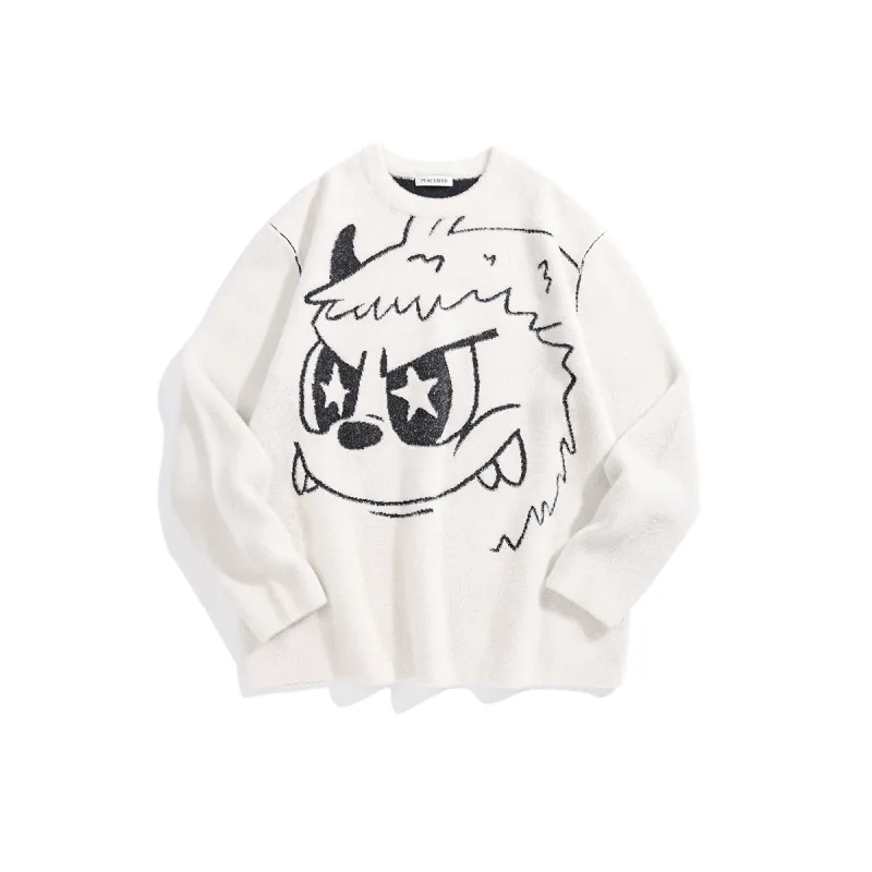 Men's Cartoon Soft Pullover Sweater sold by PEACEBIRD