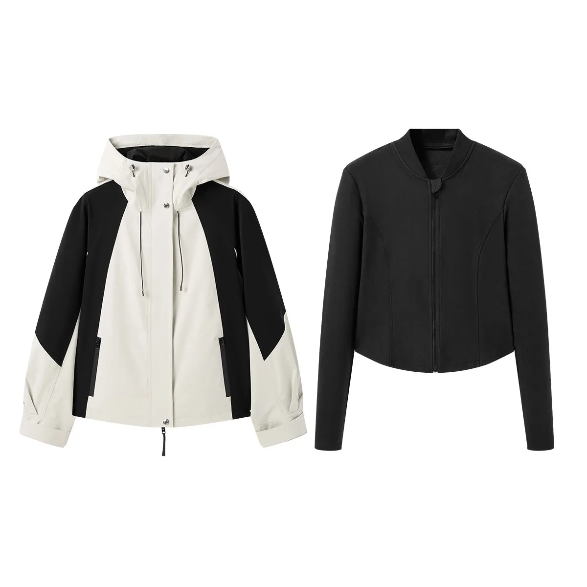 Women's Contrast Color 3 in 1 Jacket sold by PEACEBIRD product image thumbnail 3