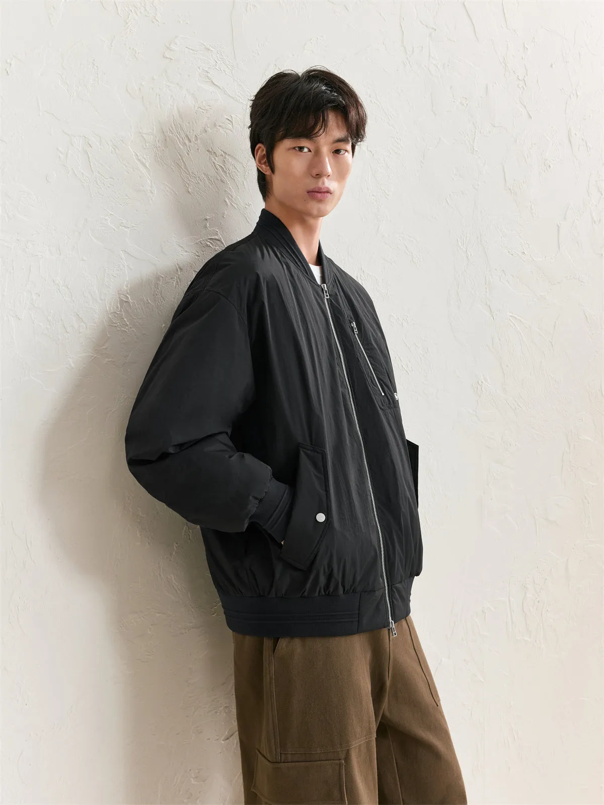 Men's Vintage Down Bomber Jacket sold by PEACEBIRD product image thumbnail 5