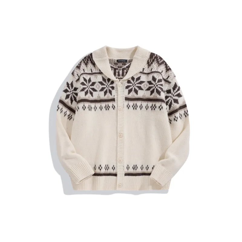Men's Fair Isle Jacquard Knit Cardigan sold by PEACEBIRD