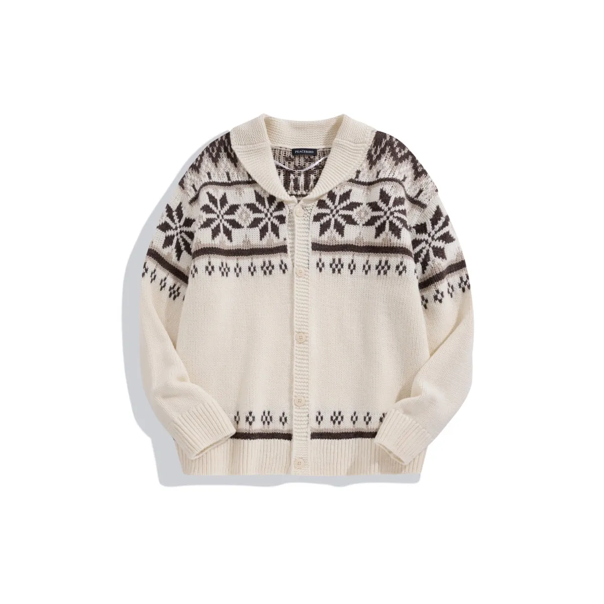 Men's Fair Isle Jacquard Knit Cardigan sold by PEACEBIRD
