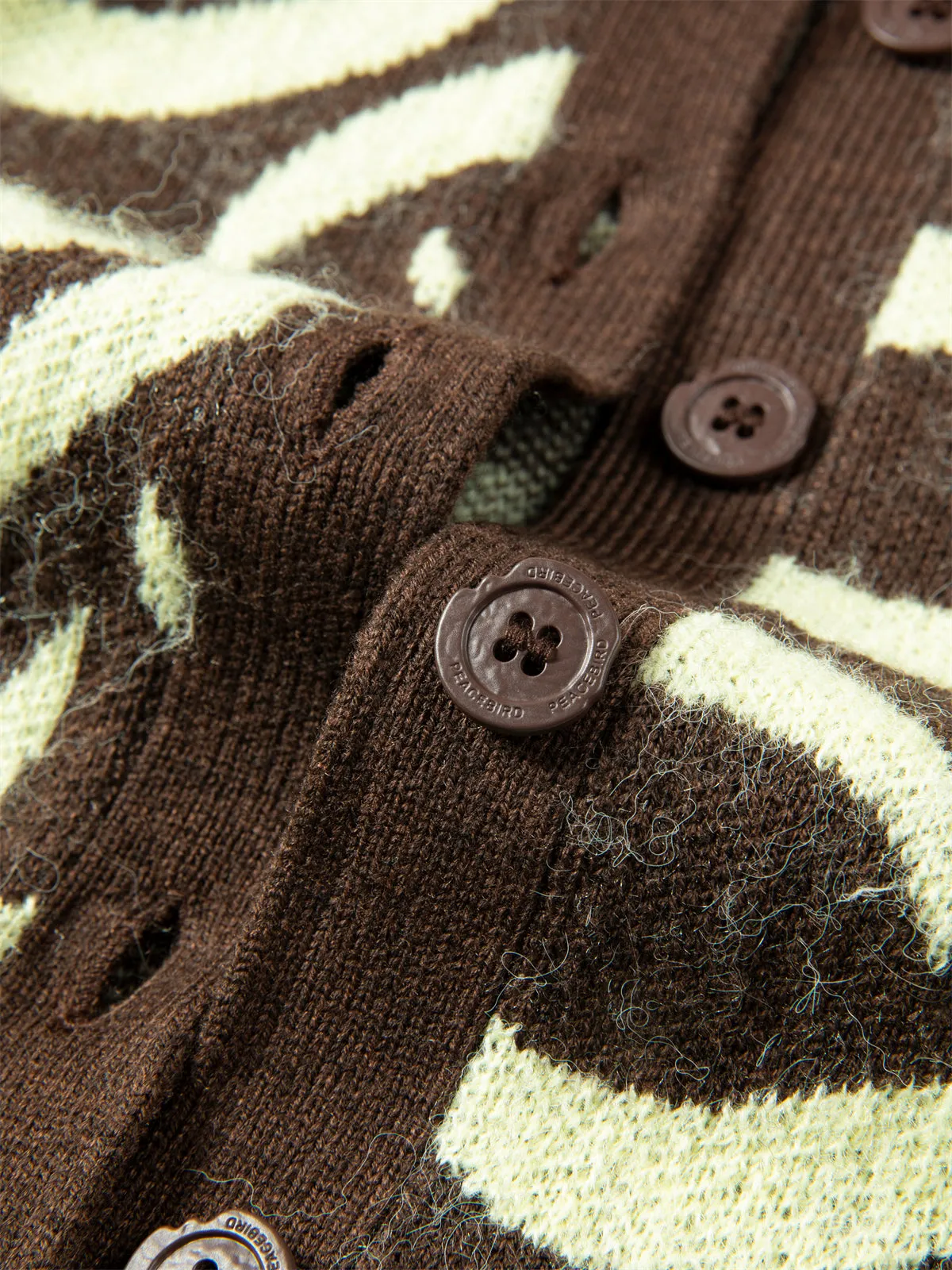 Women's Graphic Cropped Knit Cardigan sold by PEACEBIRD product image thumbnail 5