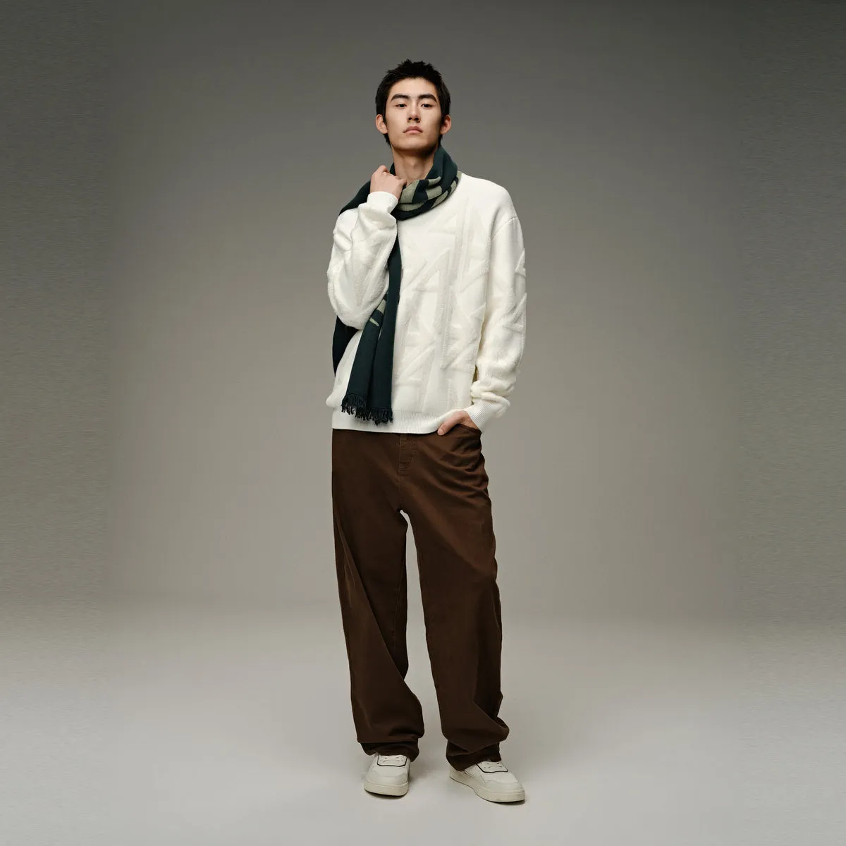 Men's Geometric Jacquard Pullover sold by PEACEBIRD product image thumbnail 2