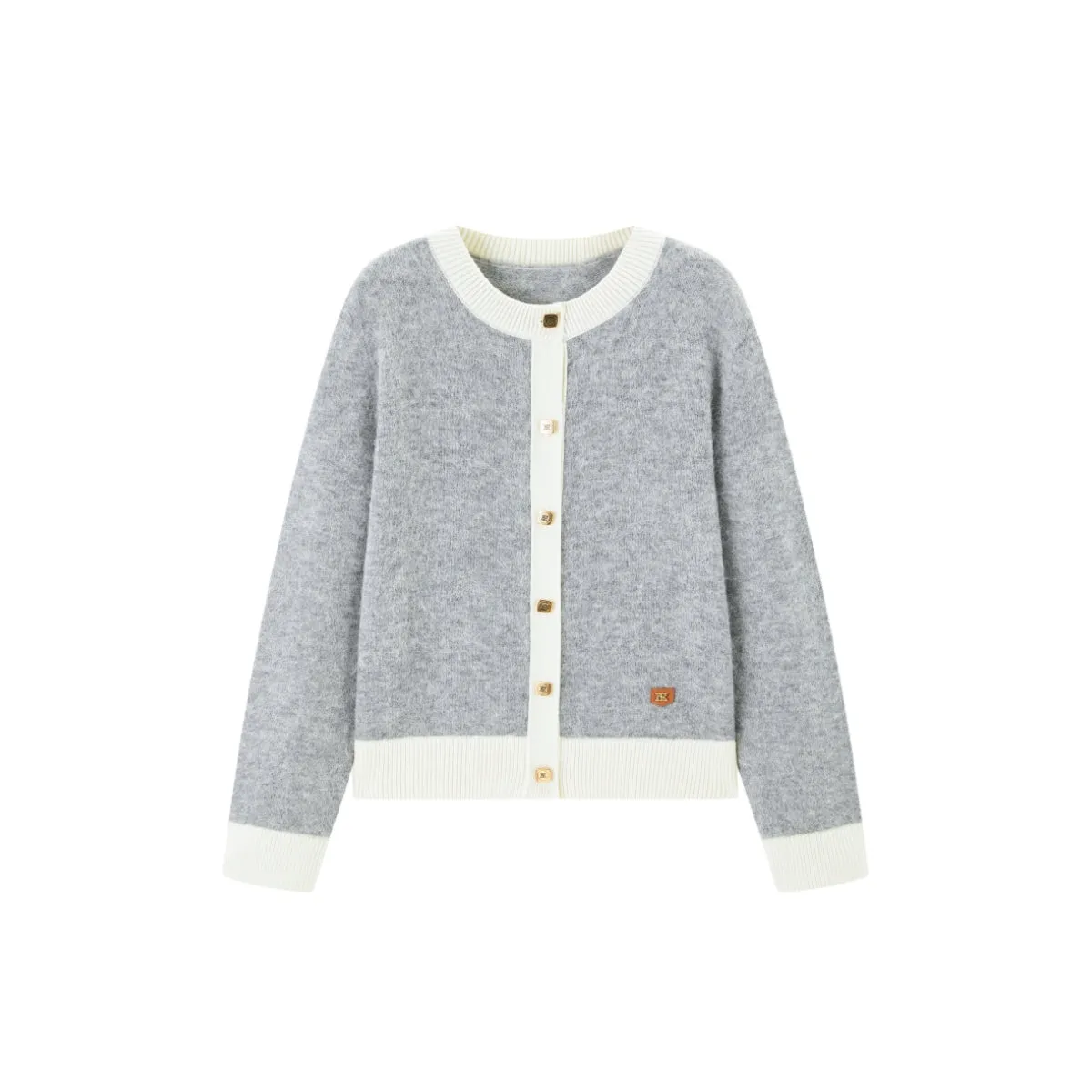 Women's Knitted Cardigan with Contrast Trim sold by PEACEBIRD