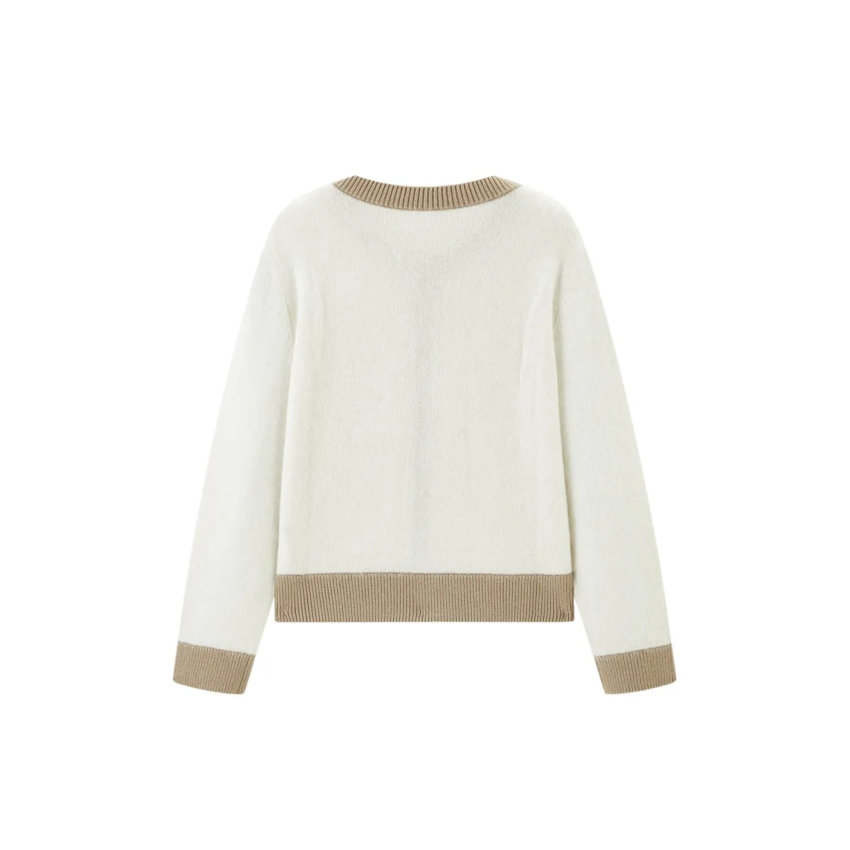 Women's Knitted Cardigan with Contrast Trim sold by PEACEBIRD product image thumbnail 5