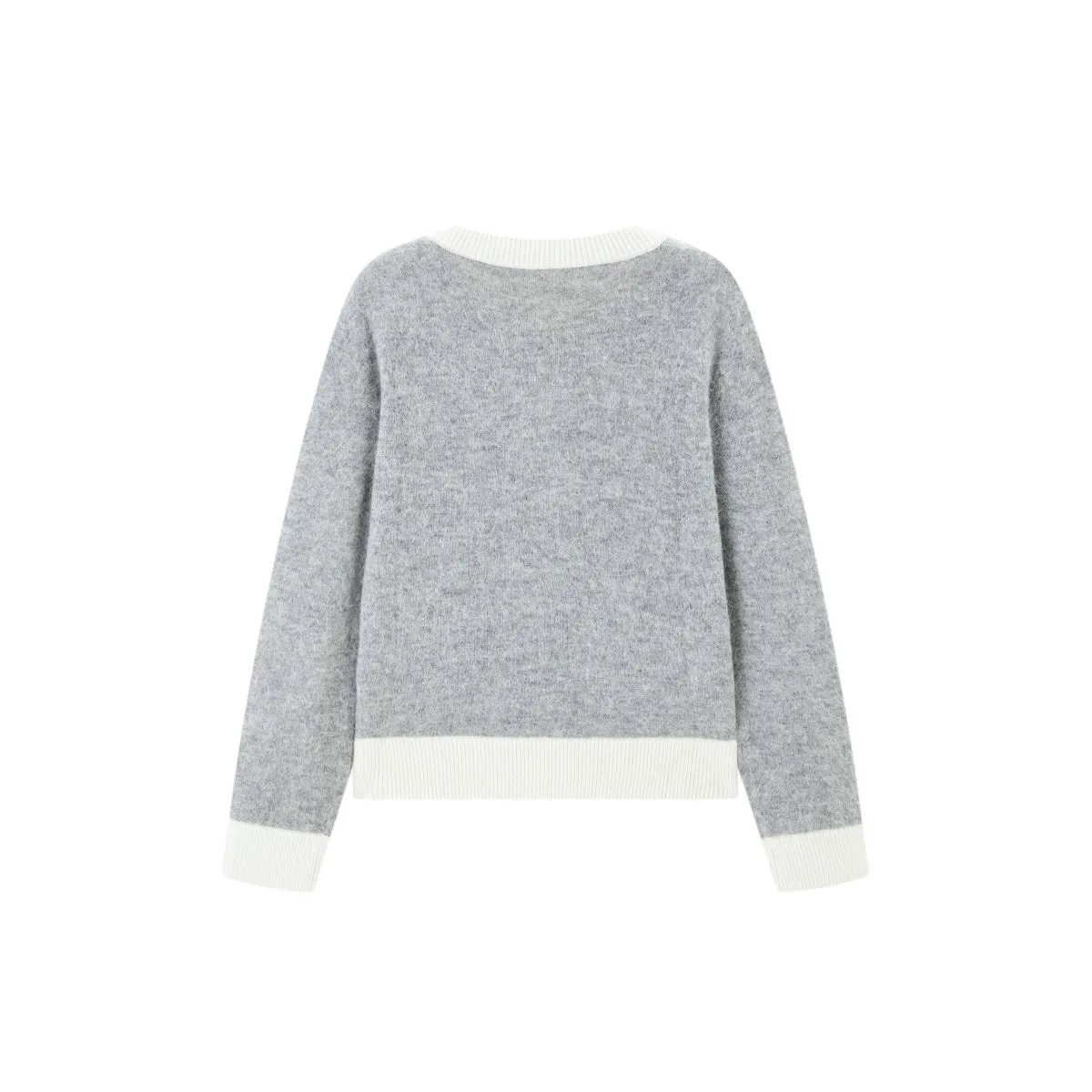 Women's Knitted Cardigan with Contrast Trim sold by PEACEBIRD product image thumbnail 4