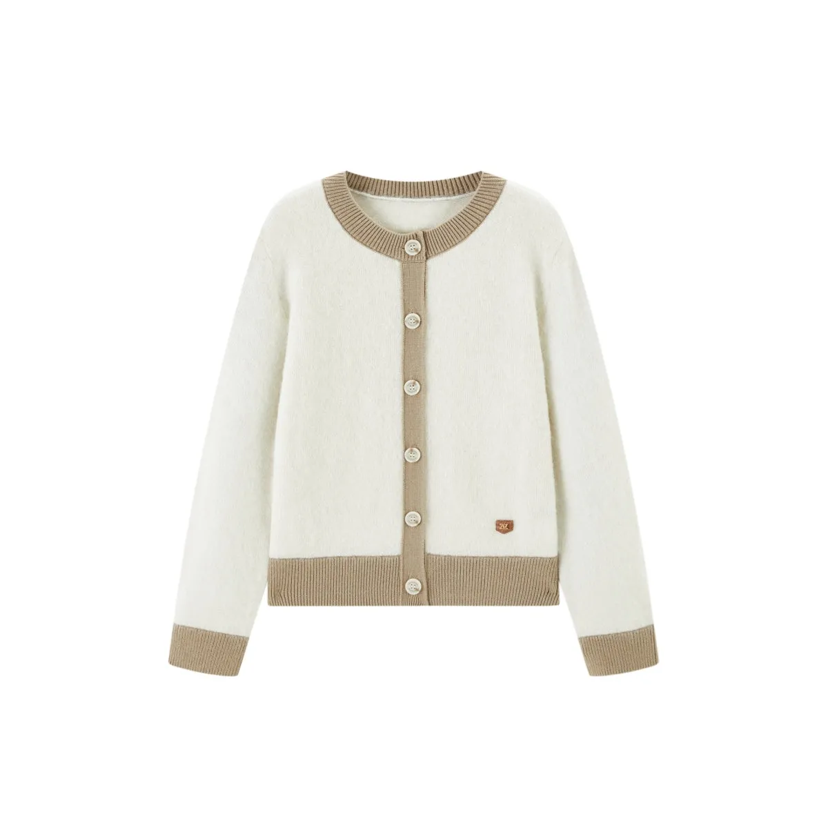 Women's Knitted Cardigan with Contrast Trim sold by PEACEBIRD product image thumbnail 2