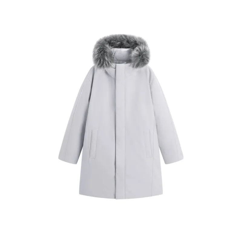 Men's Parka Down Coat With Racoon Dog Fur Collar sold by PEACEBIRD