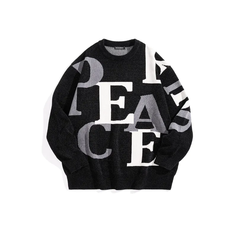 Men's Letter Jacquard Chenille Sweater sold by PEACEBIRD