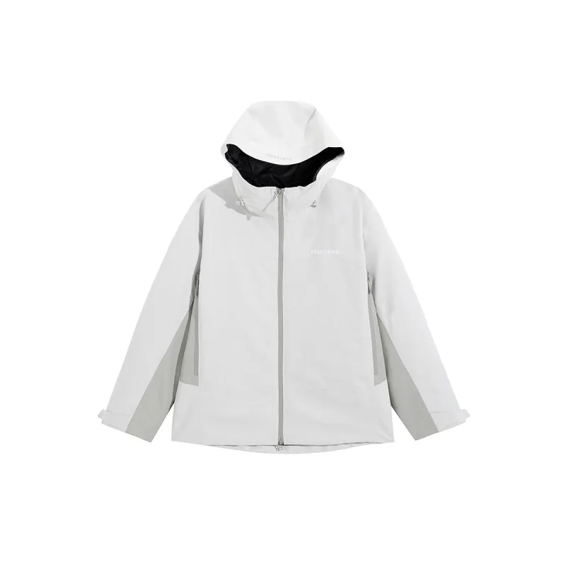 Men's Color Block Hooded Shell Jacket sold by PEACEBIRD