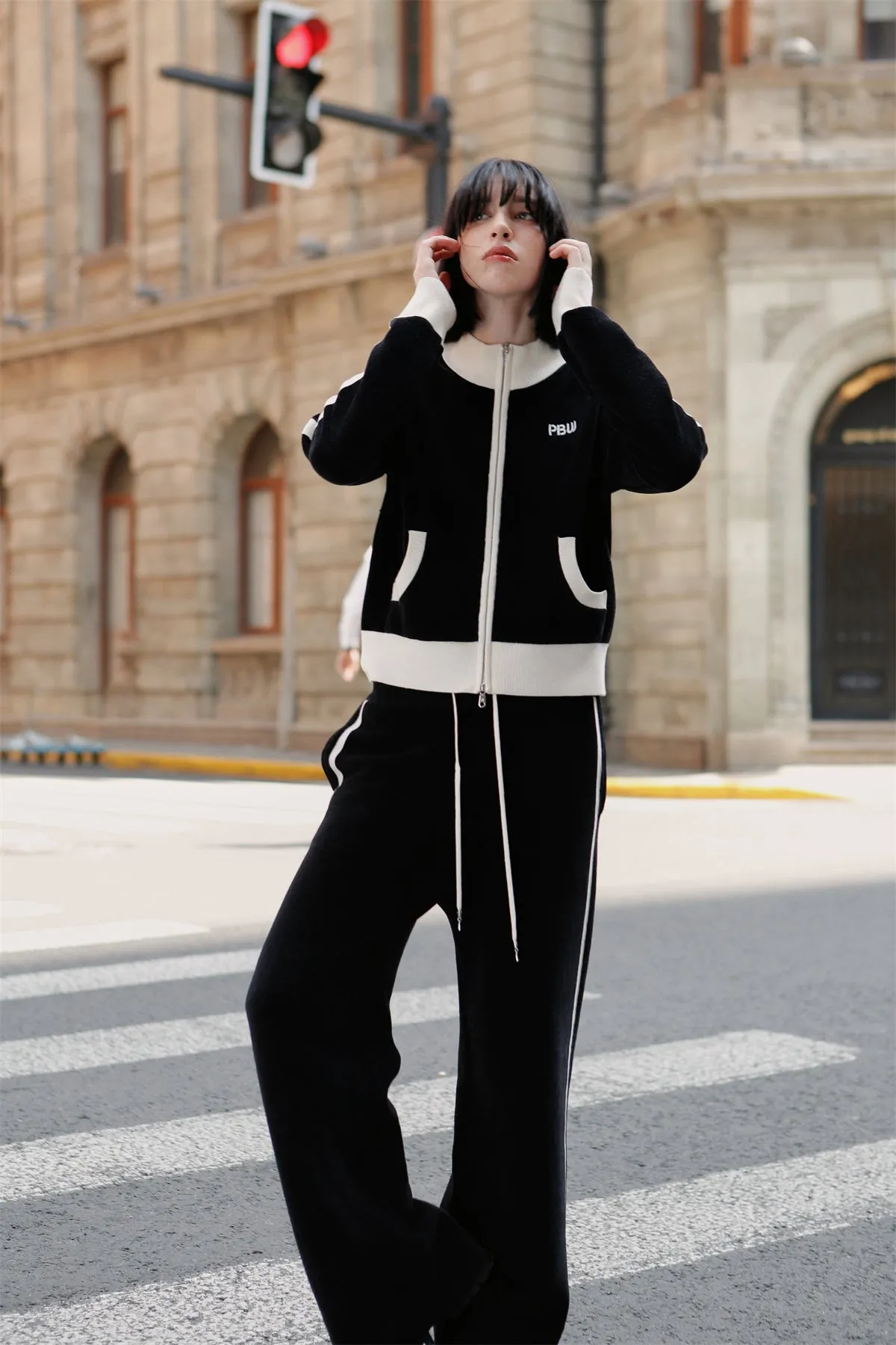 Women's Chenille Contrast Color Knit Sweatshirt sold by PEACEBIRD product image thumbnail 2