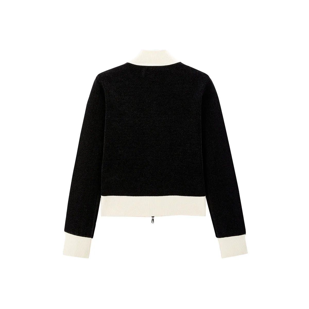 Women's Chenille Contrast Color Knit Sweatshirt sold by PEACEBIRD product image thumbnail 3