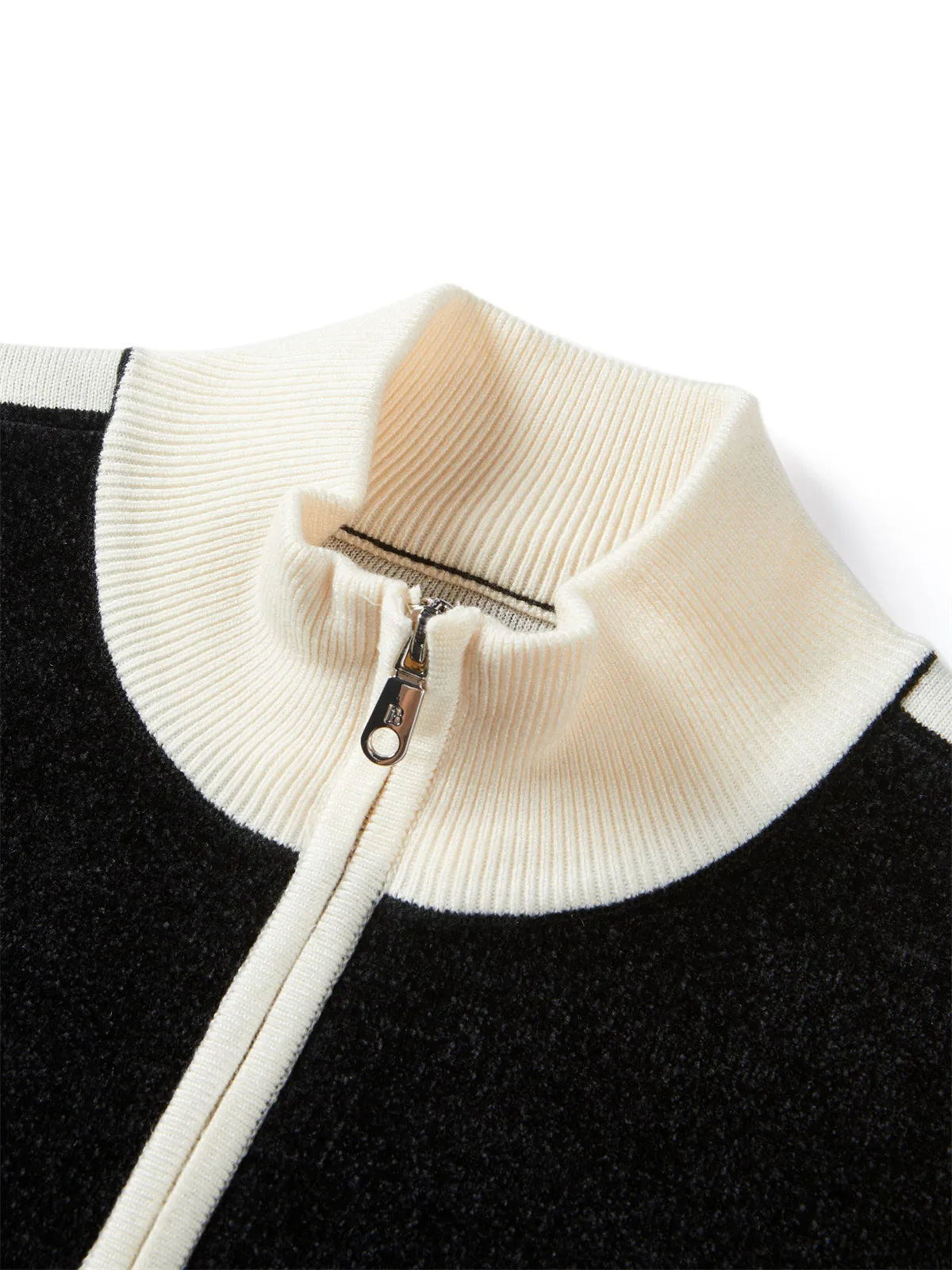 Women's Chenille Contrast Color Knit Sweatshirt sold by PEACEBIRD product image thumbnail 4