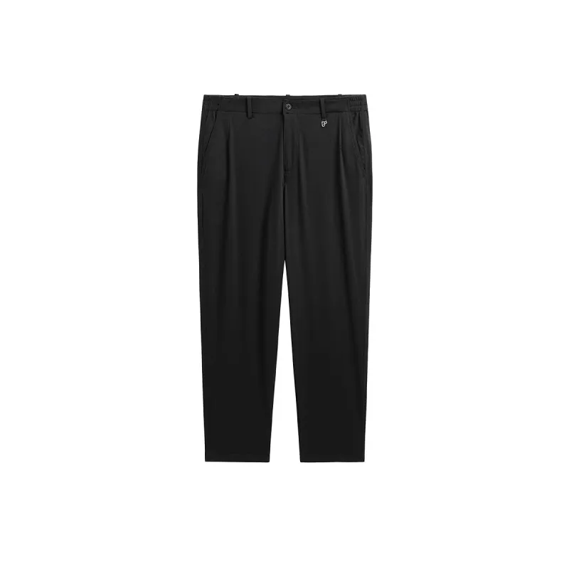Men's Solid Slight Stretch Tapered Trousers sold by PEACEBIRD