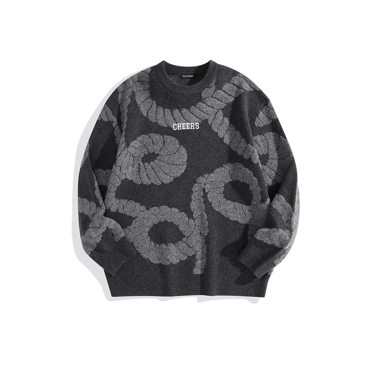 Men's Patterned Jacquard Sweatshirt sold by PEACEBIRD