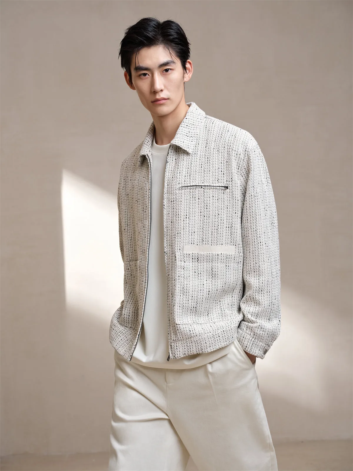 Men's Tweed Texture Jacket sold by PEACEBIRD product image thumbnail 2