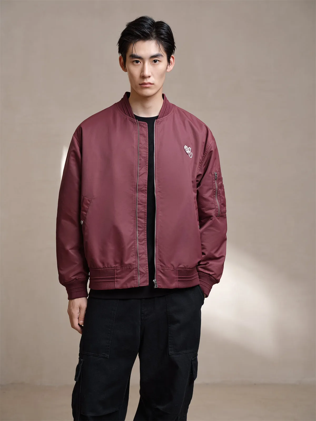 Men's Rosso Ancora Bomber Jacket sold by PEACEBIRD product image thumbnail 2
