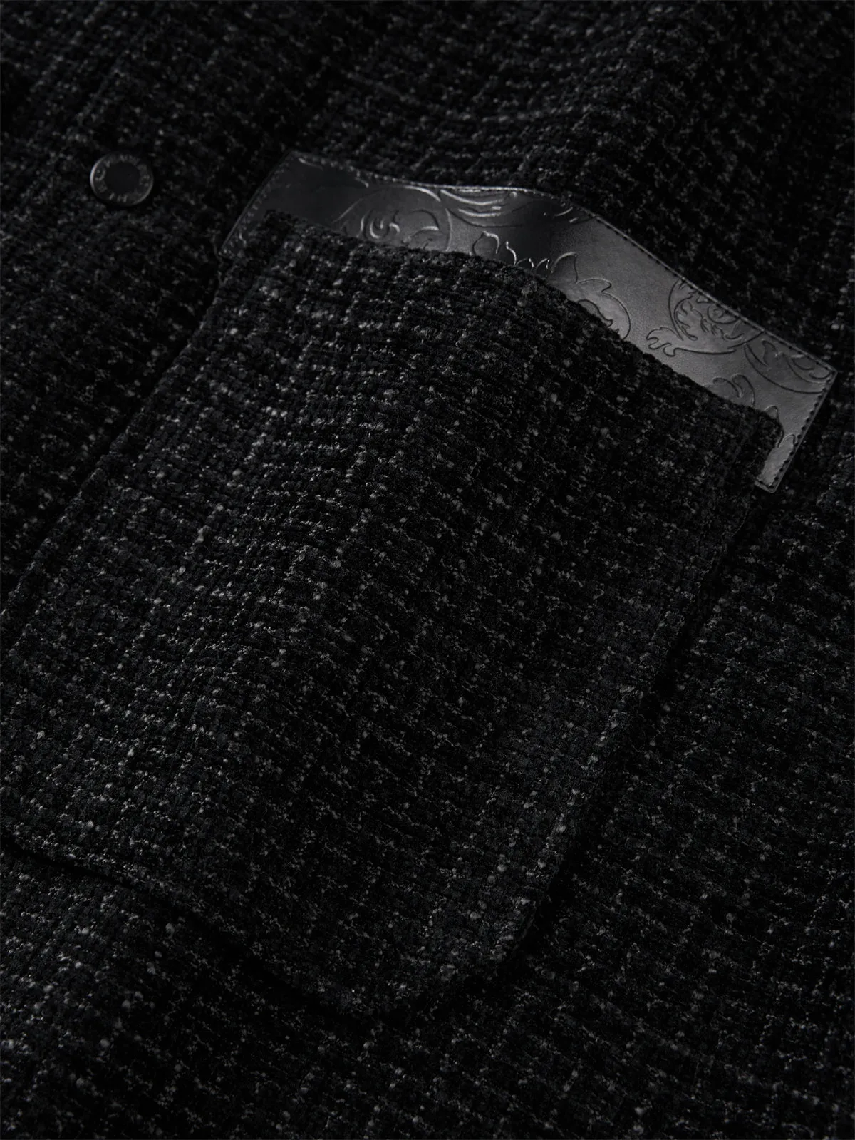 Men's Black Tweed Textured Shirt sold by PEACEBIRD product image thumbnail 5