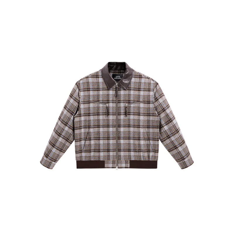 Men's Brown Vintage Plaid Jacket sold by PEACEBIRD