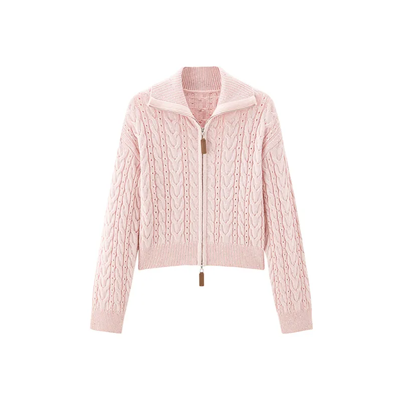 Women's Hollow Out Cable Knit Cardigan sold by PEACEBIRD