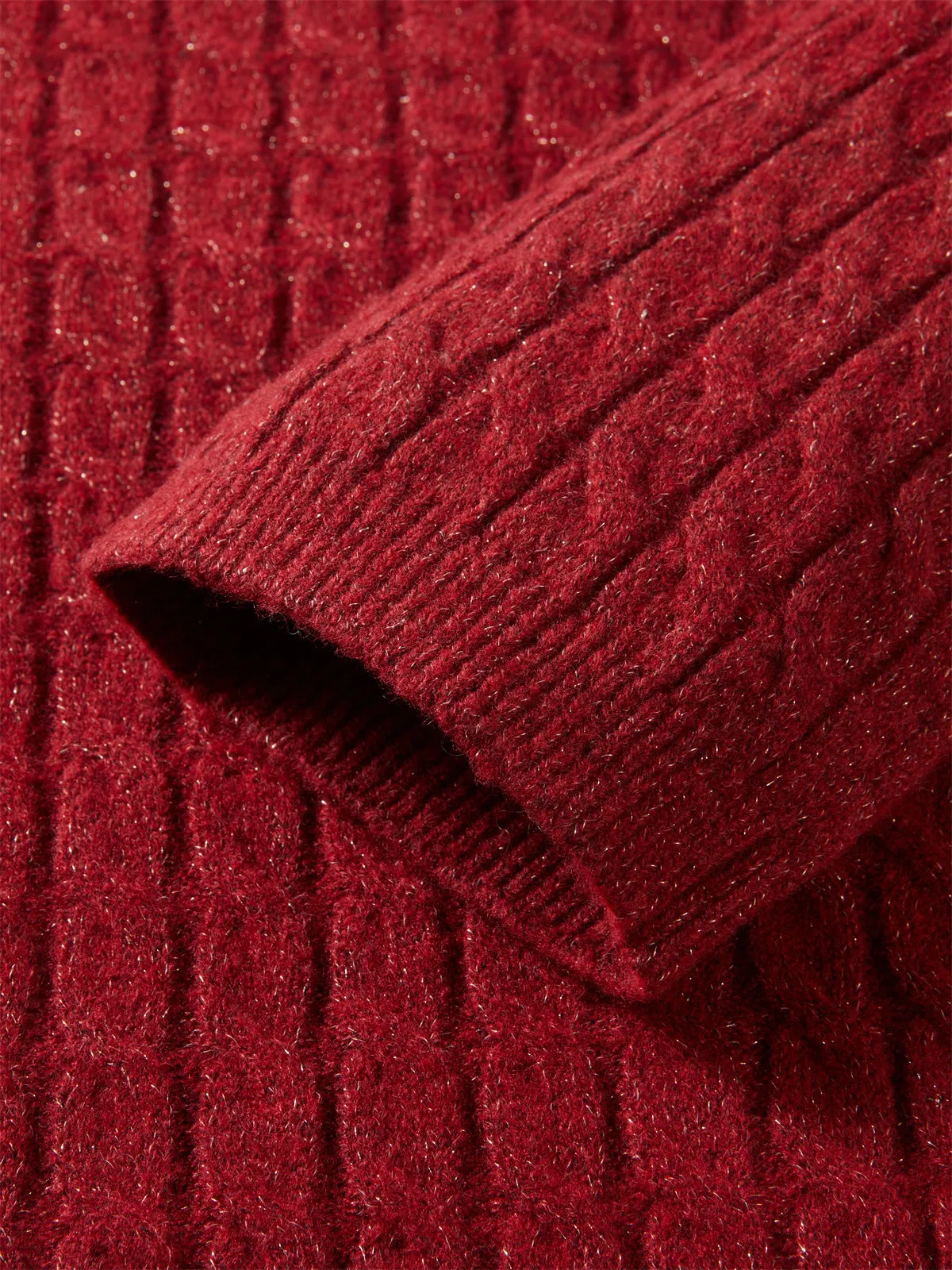 Women's Cable Knit Drop Shoulder Sweater sold by PEACEBIRD product image thumbnail 5