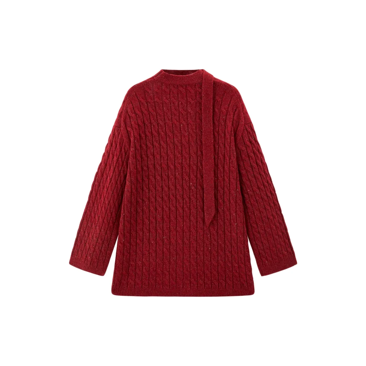Women's Cable Knit Drop Shoulder Sweater sold by PEACEBIRD product image thumbnail 3