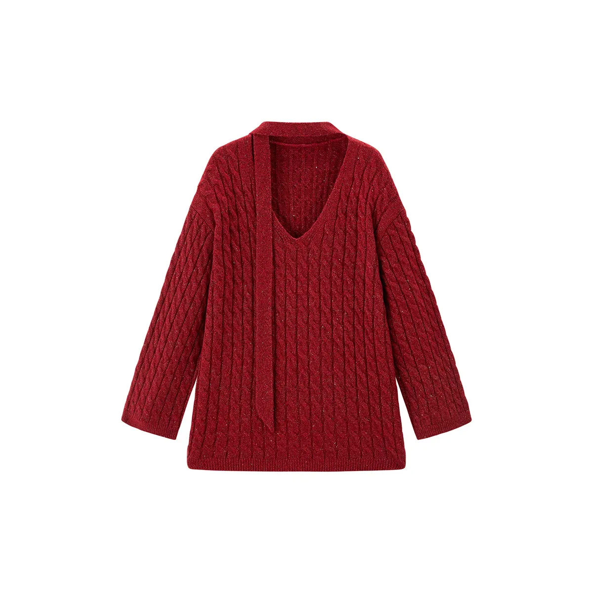 Women's Cable Knit Drop Shoulder Sweater sold by PEACEBIRD