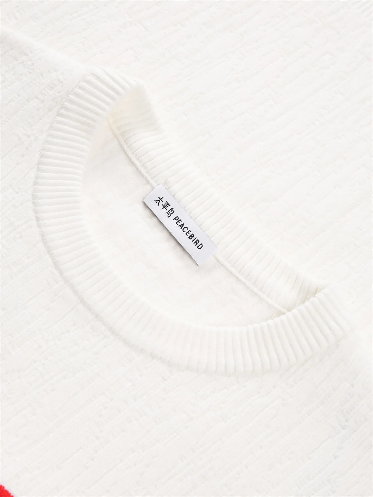 Men's Embroideried Textured Sweater sold by PEACEBIRD product image thumbnail 4