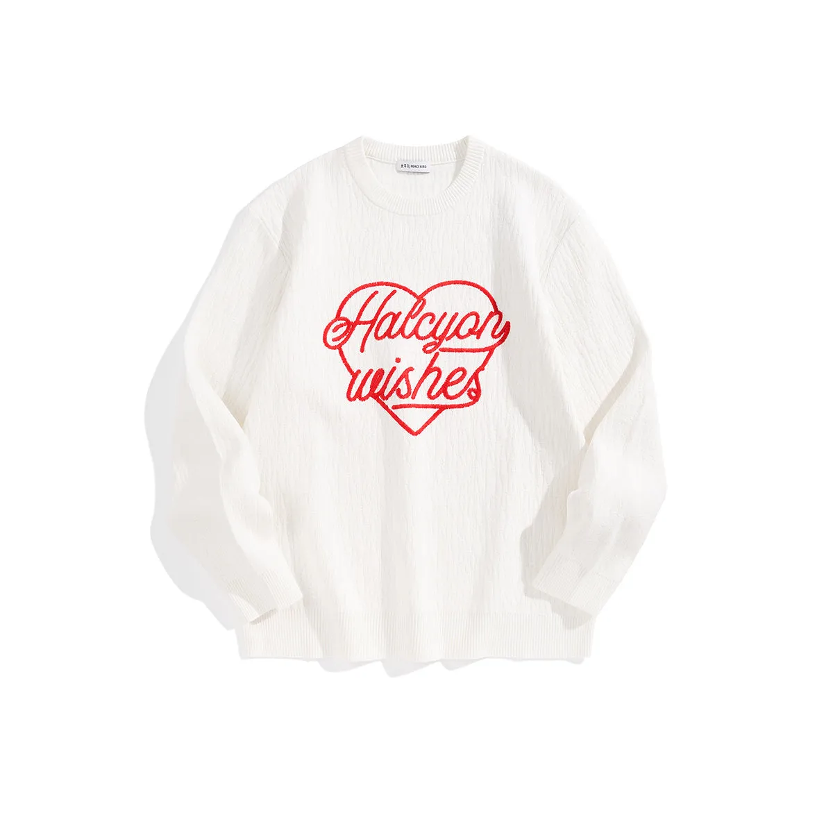 Men's Embroideried Textured Sweater sold by PEACEBIRD