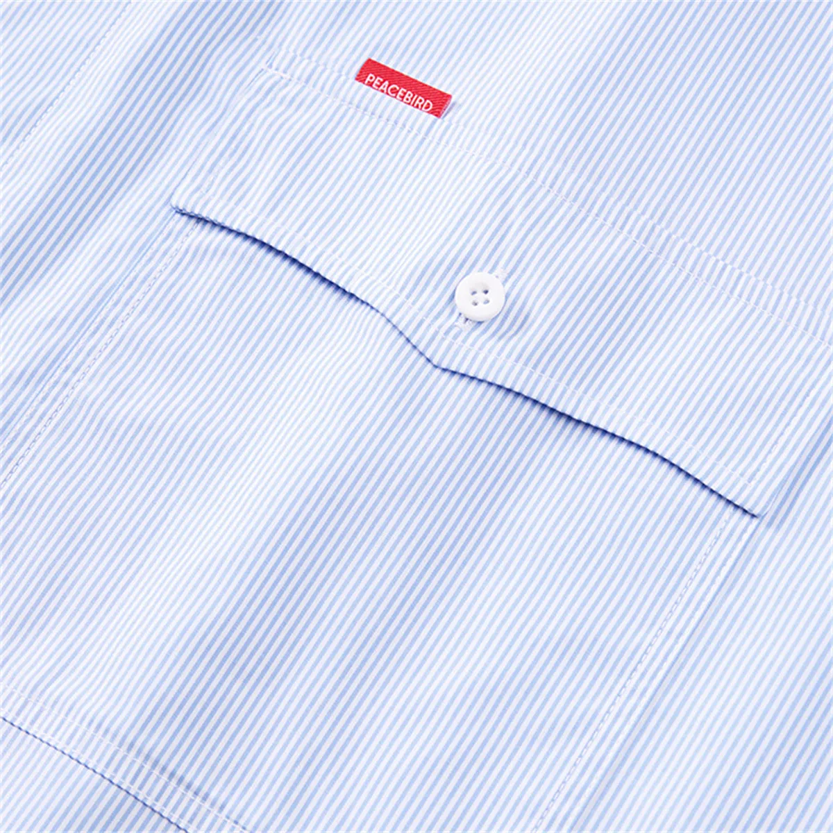 Men's Light Blue Striped Shirt sold by PEACEBIRD product image thumbnail 4