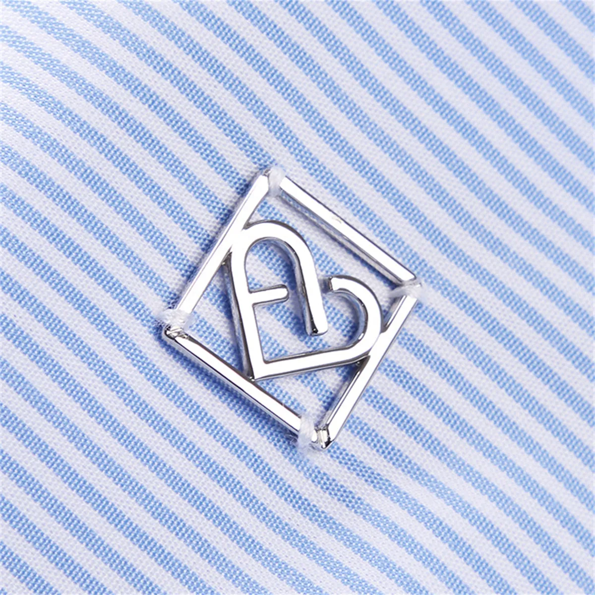 Men's Light Blue Striped Shirt sold by PEACEBIRD product image thumbnail 5