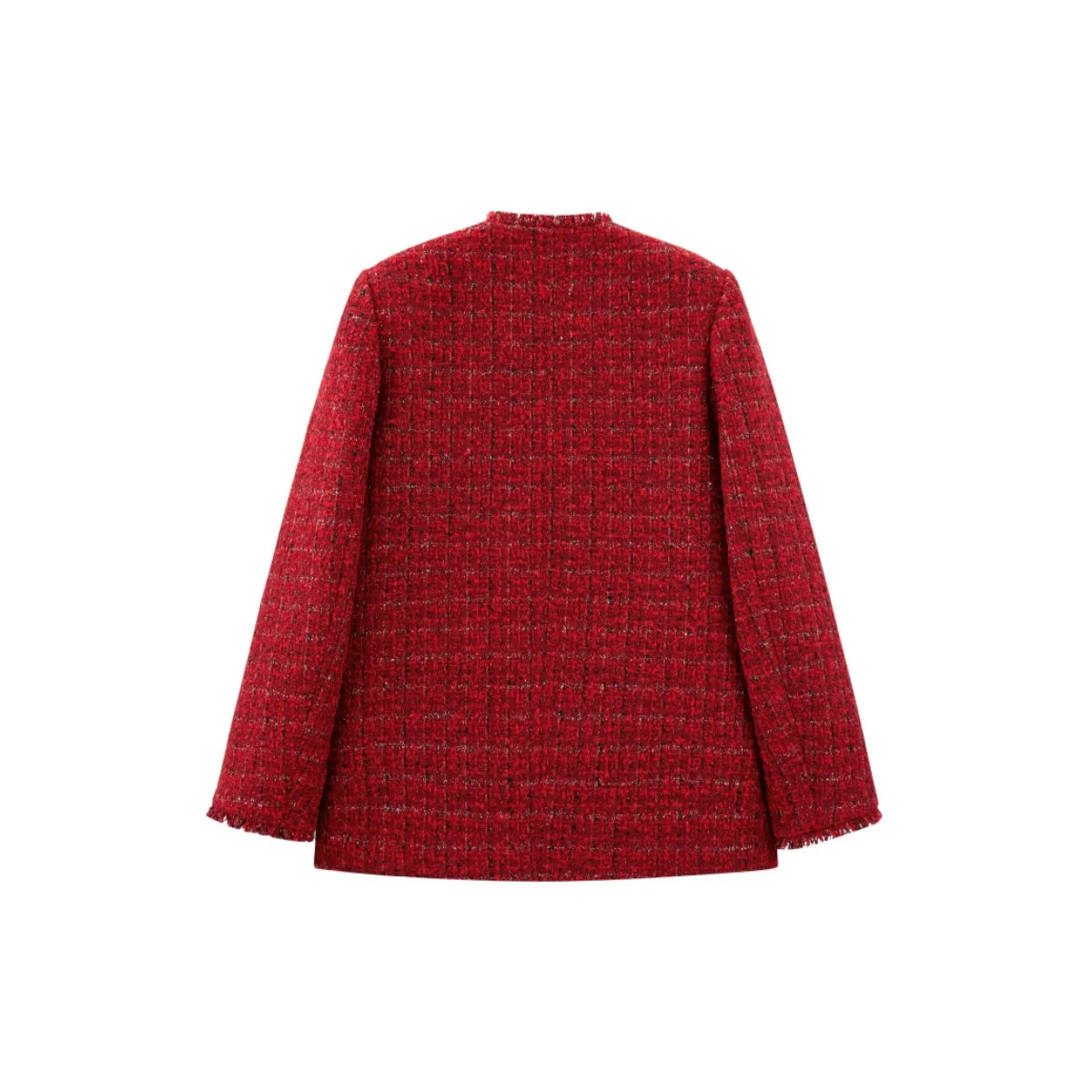 Women's Raw Edge Tweed Jacket sold by PEACEBIRD product image thumbnail 5