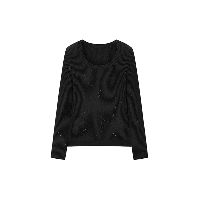 Women's Sequined Round Neck Knit Pullover sold by PEACEBIRD