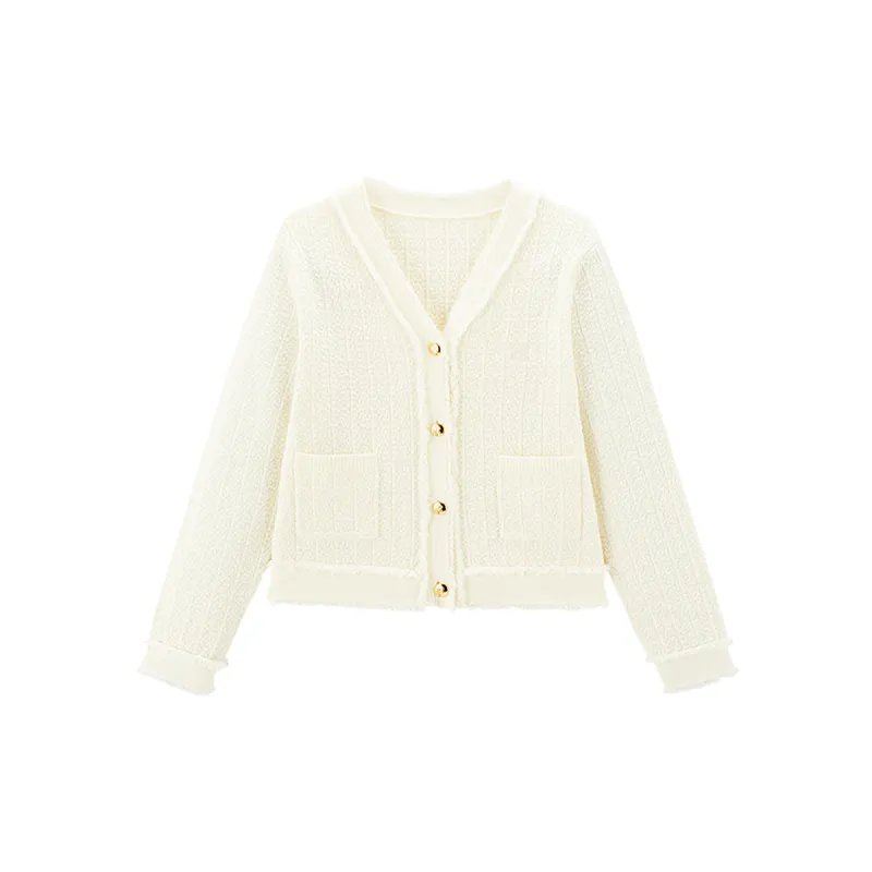 Women's Raw Edge Tweed Jacket sold by PEACEBIRD