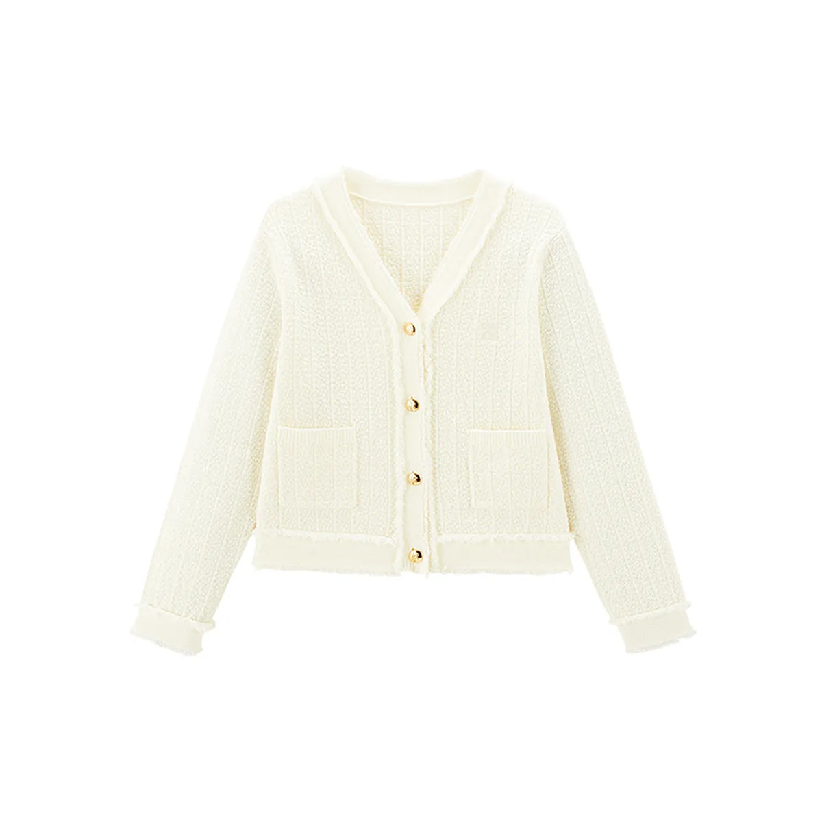 Women's Raw Edge Tweed Jacket sold by PEACEBIRD