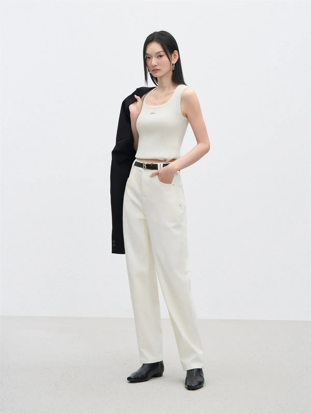 Women's High Waist Tapered Pants sold by PEACEBIRD product image thumbnail 4