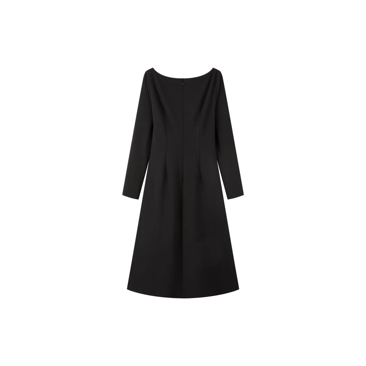 Women's Black Slash Neck Waist Dress sold by PEACEBIRD product image thumbnail 3
