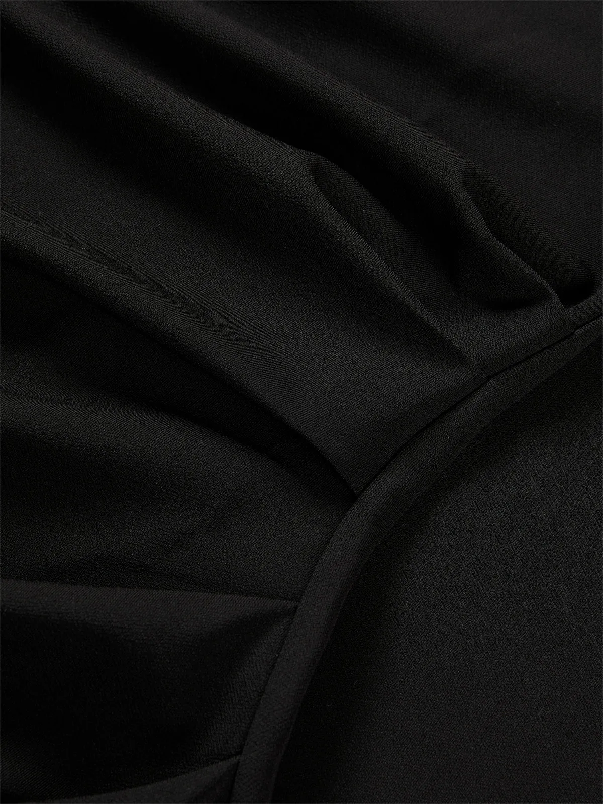 Women's Black Slash Neck Waist Dress sold by PEACEBIRD product image thumbnail 5