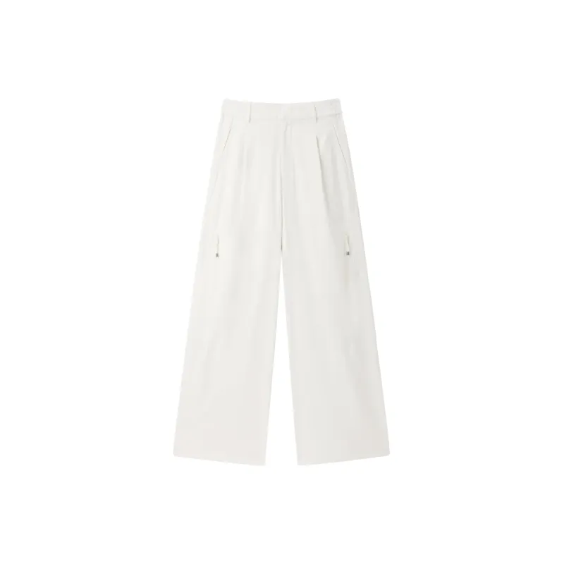 Women's White High Waist Wide Leg Pants sold by PEACEBIRD