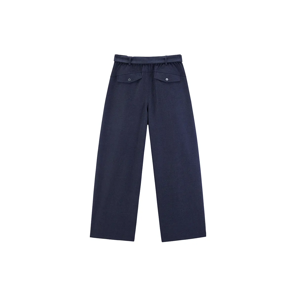 Women's Navy Blue Straight Pants sold by PEACEBIRD product image thumbnail 3