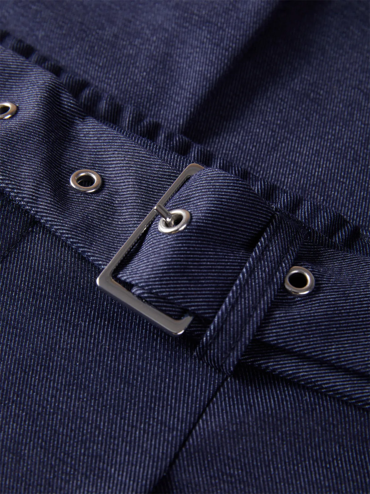 Women's Navy Blue Straight Pants sold by PEACEBIRD product image thumbnail 5