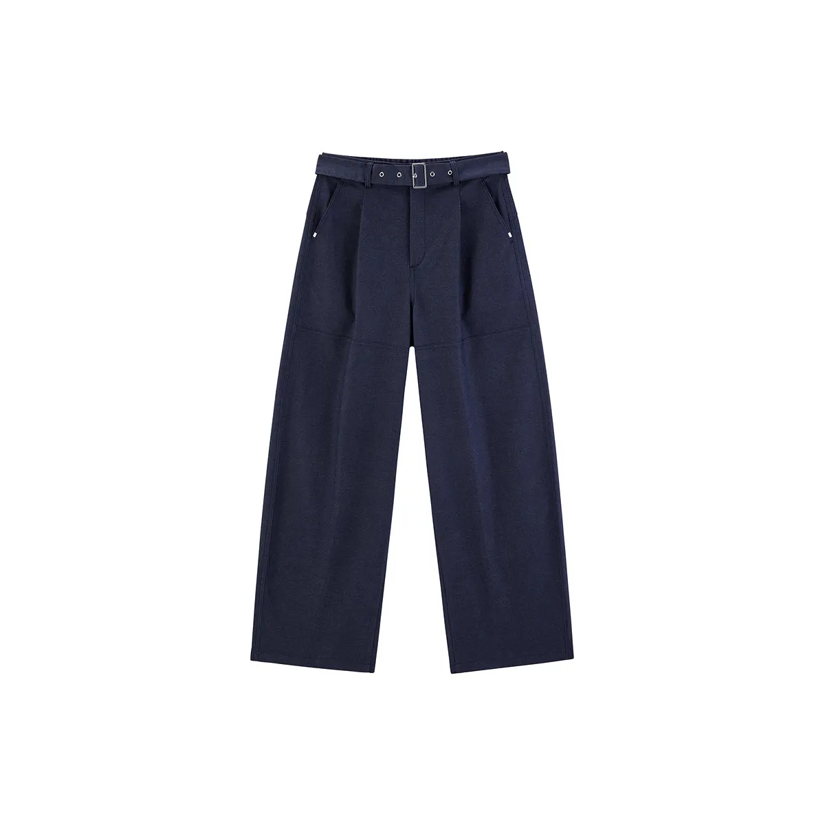 Women's Navy Blue Straight Pants sold by PEACEBIRD