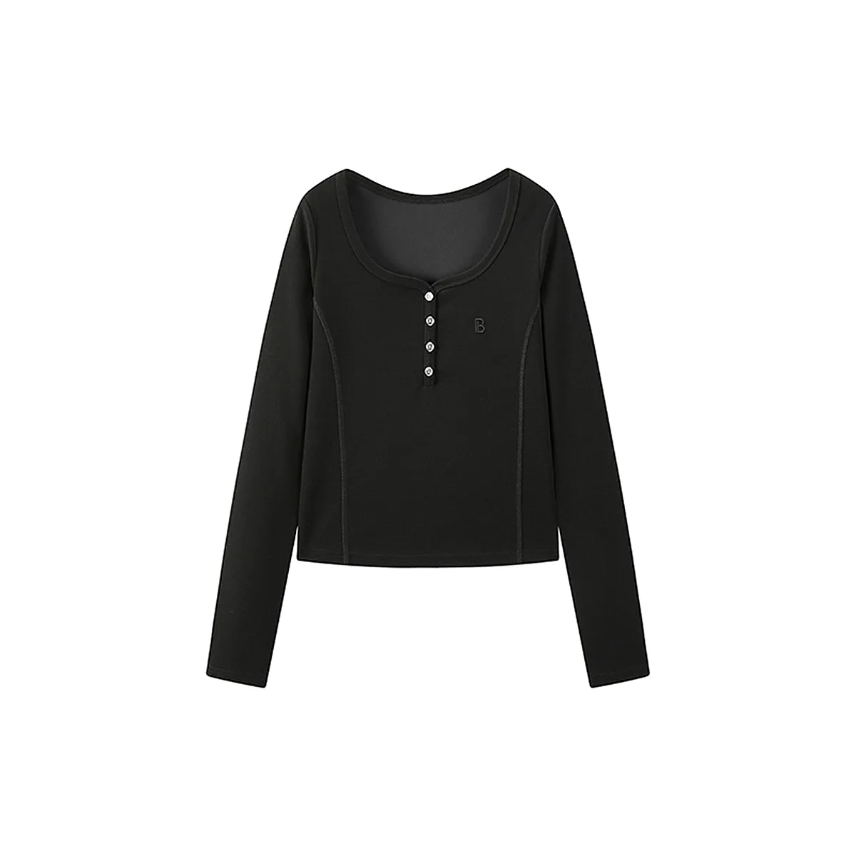 Women's U-Neck Slim Fit Long Sleeve Shirt sold by PEACEBIRD