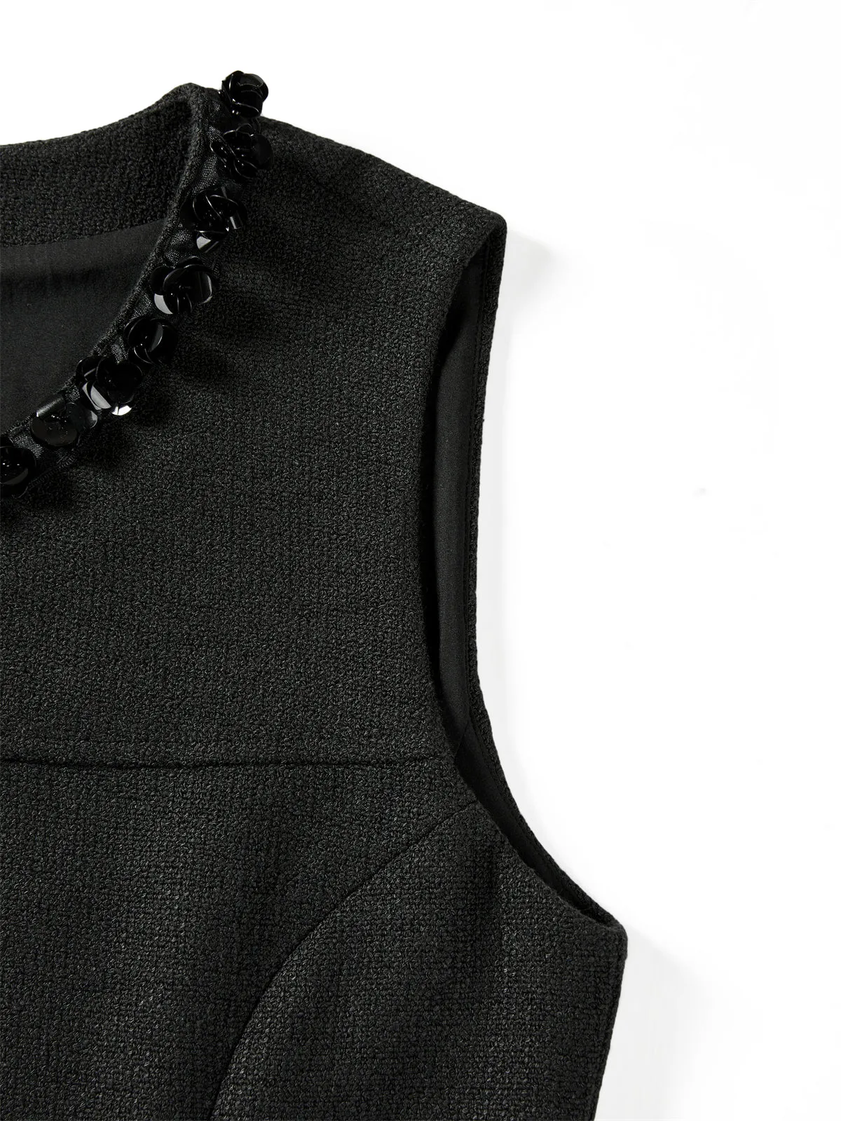 Women's Beaded Neck Sleeveless Dress sold by PEACEBIRD product image thumbnail 5