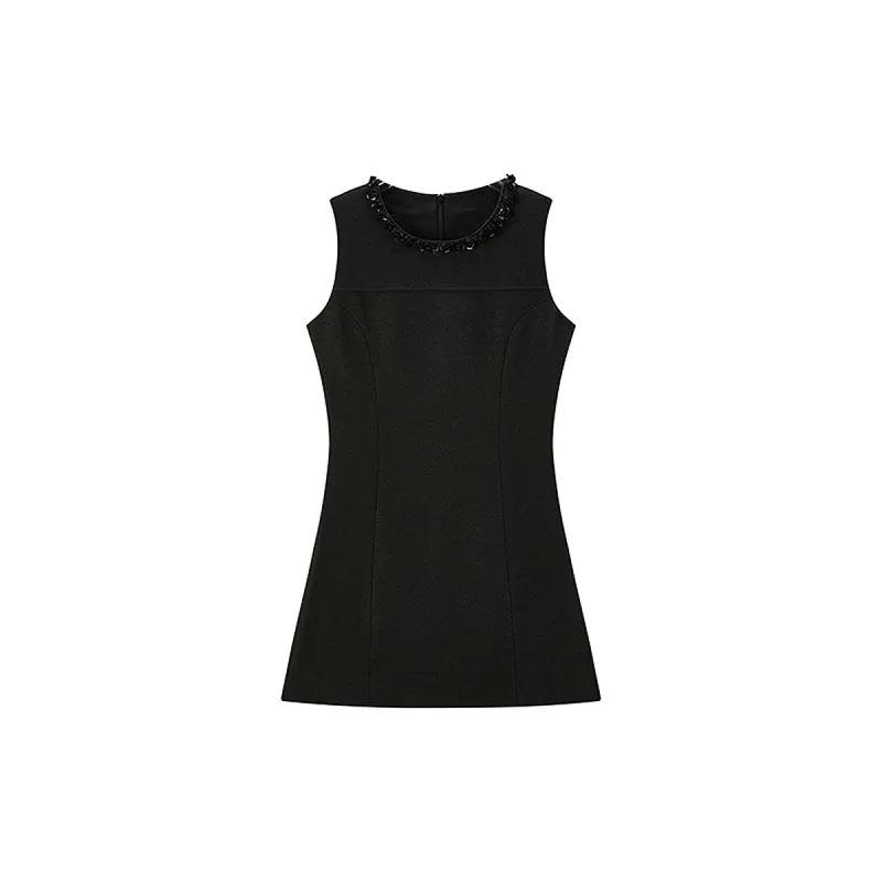 Women's Beaded Neck Sleeveless Dress sold by PEACEBIRD