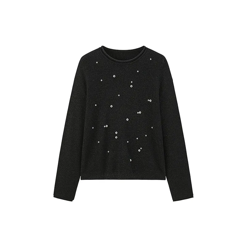 Women's Beaded Knitted Pullover sold by PEACEBIRD